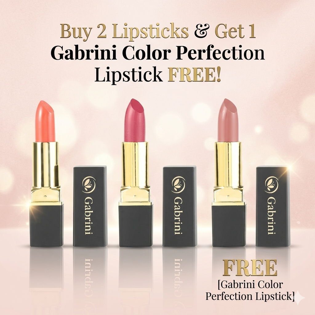 Buy 2 Lipstick and Get 1 Gabrini Color Perfection Lipstick  free