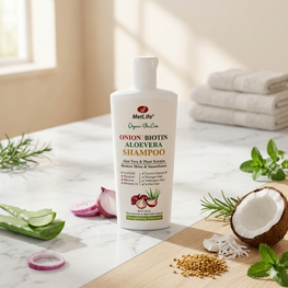 Onion Biotin Shampoo| Hair Growth & Scalp Nourishment, Hair Fall & Dandruff| Aloevera, Plant Keratin,400ml