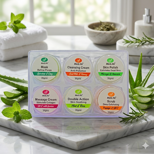 organic facial 6 step (Mini kit 5 facial in a kit)