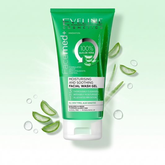 Facemed+ 100% Bio Aloe Vera Moisturizing & Soothing Facial Wash Gel 3in1